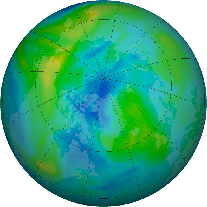 Arctic ozone map for 04 October 2014